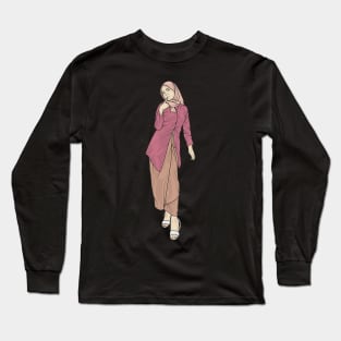 Kebaya Hijab Girl Long Sleeve T-Shirt